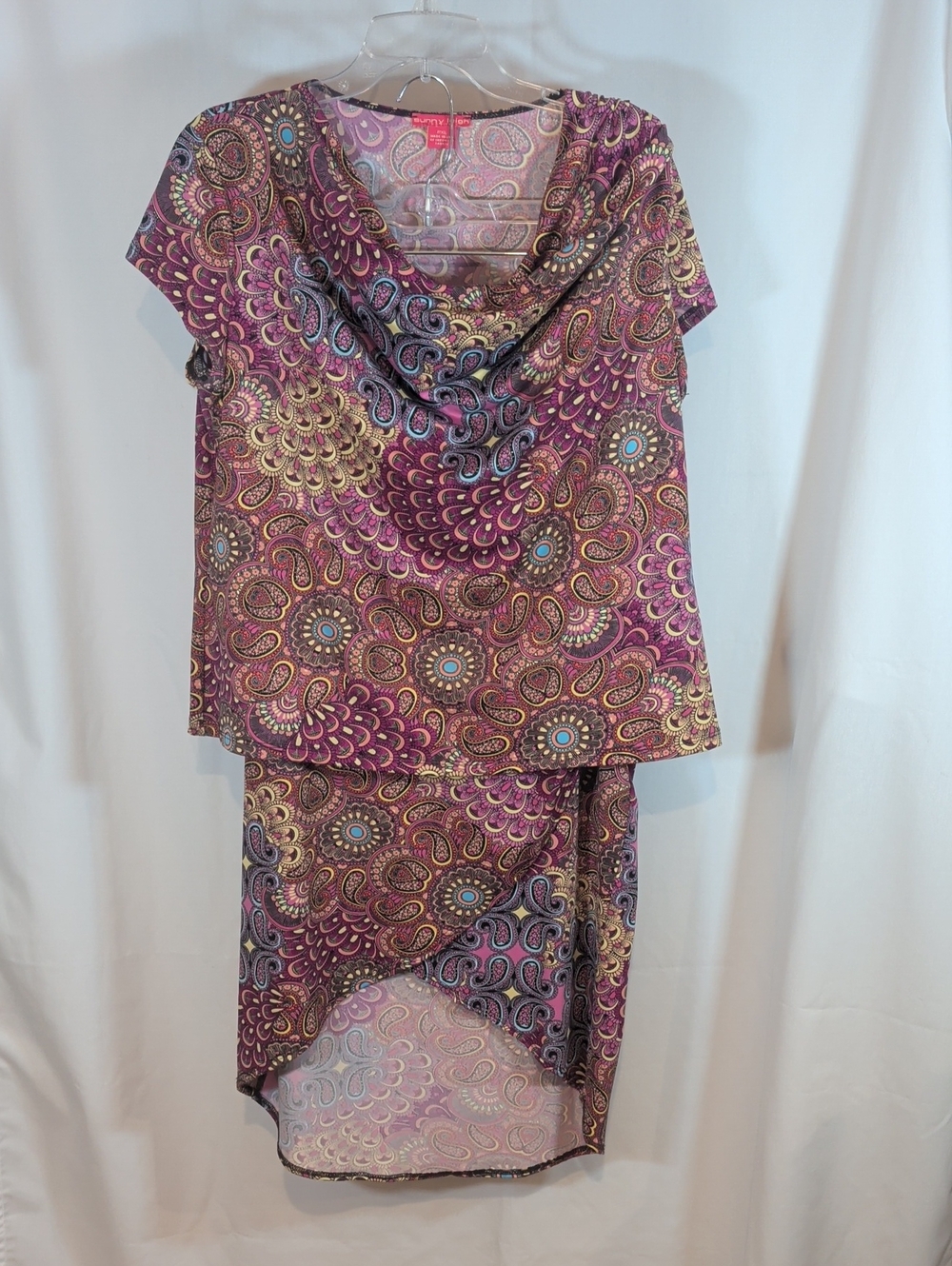 Sunny Leigh Purple Paisley High-Low Skirt Set